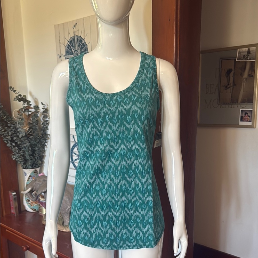 NWT Eddie Bauer size small Teal Patterned Women's Tank Top